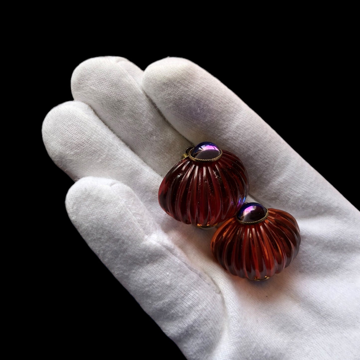 Clip earrings signed "Fabrice"