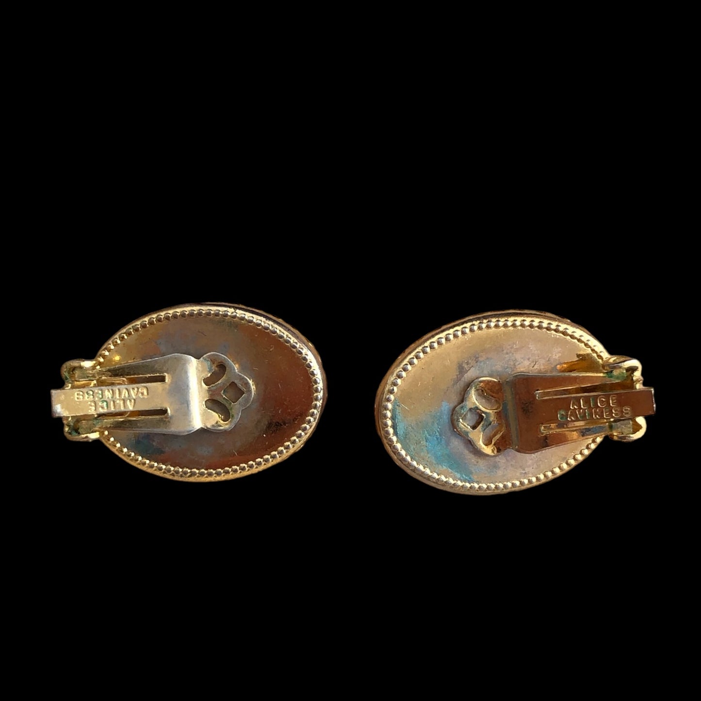 Clip earrings signed "Alice Caviness"