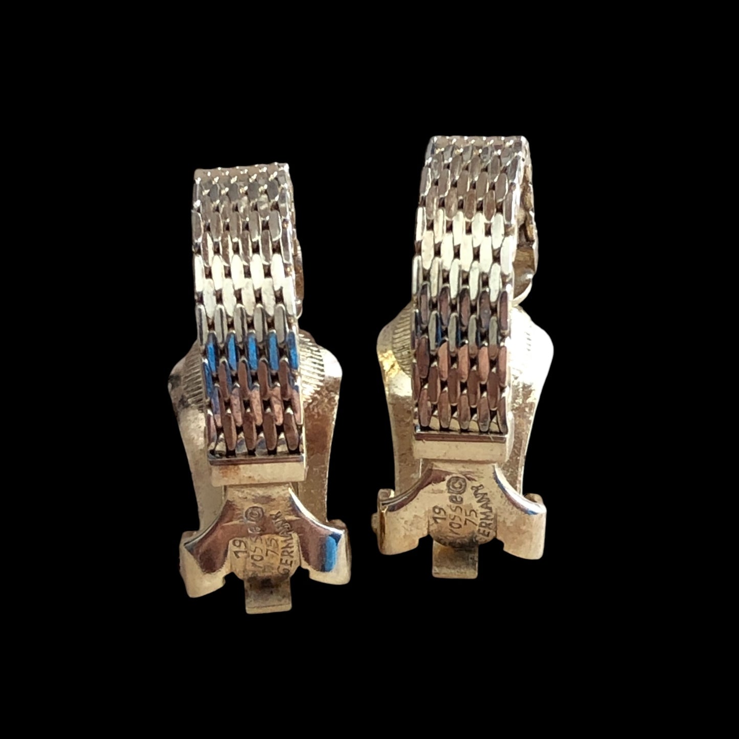 Clip earrings dated and signed "Grossé Germany 1975"