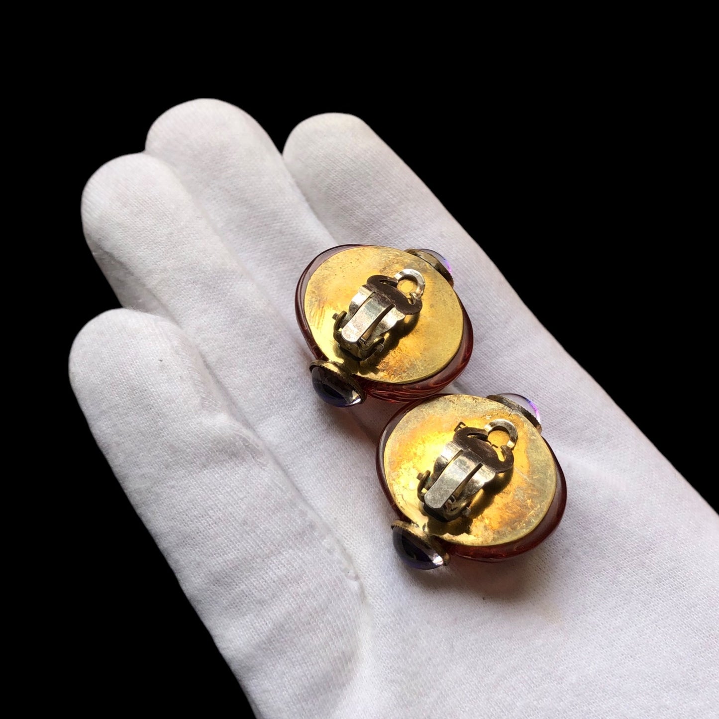 Clip earrings signed "Fabrice"