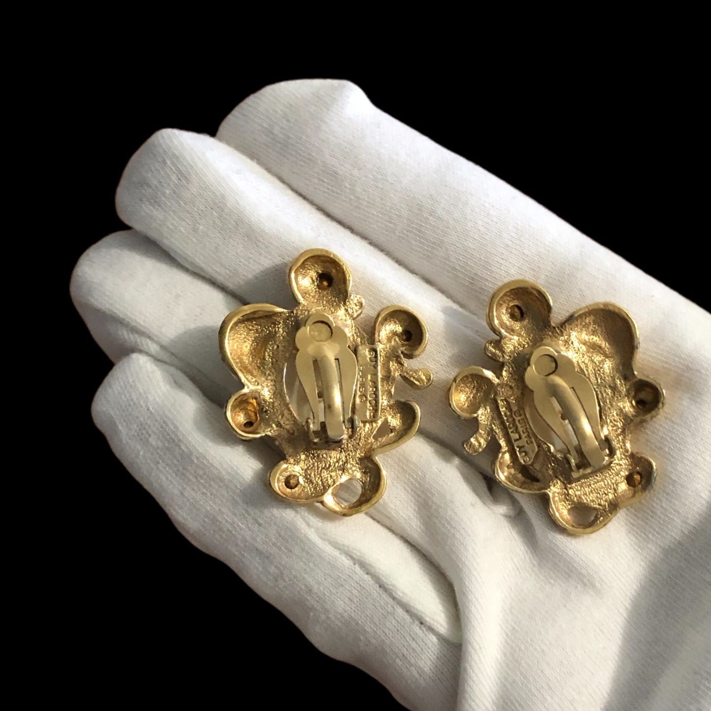 Clip earrings signed “Guy Laroche”